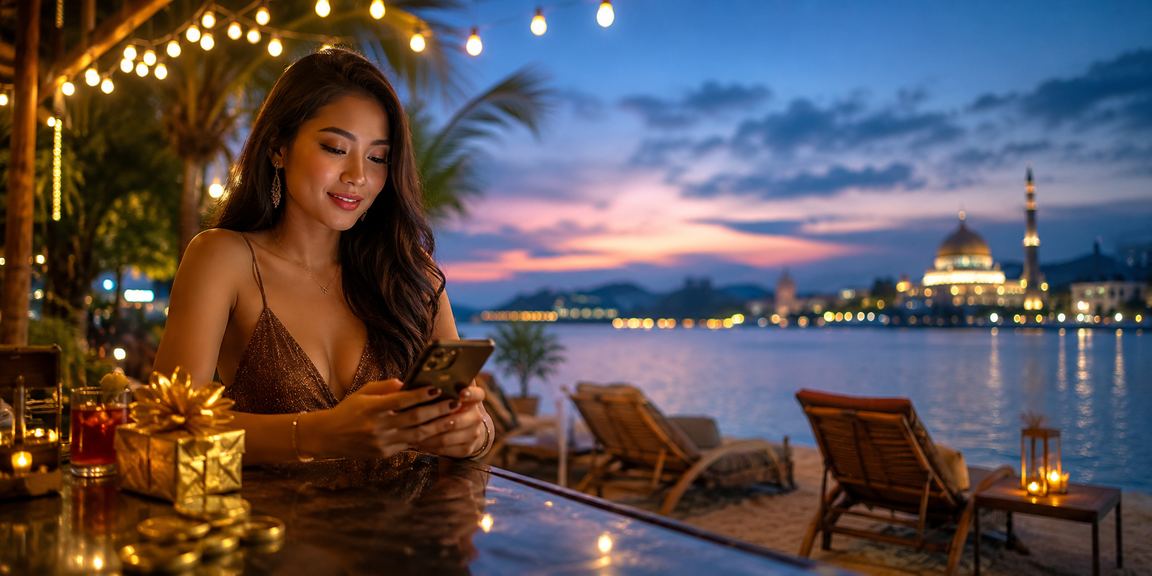 Pemain menggunakan mudah alih untuk bermain baccarat langsung di Putrajaya